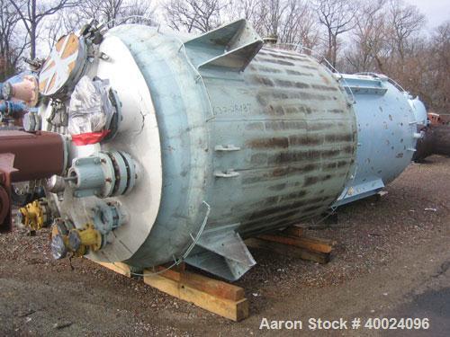 Used Pfaudler K Series Glass Lined Reactor, 2000 gallon, 9129 white glass, model KC-78-2000-100-90. 78" diameter x 84" straight side, dished top and bottom. Internal rated 100 psi/fv at -20 to 450 de...