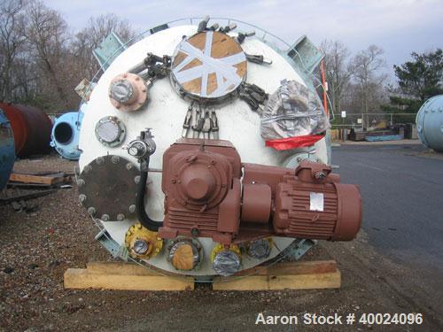 Used Pfaudler K Series Glass Lined Reactor, 2000 gallon, 9129 white glass, model KC-78-2000-100-90. 78" diameter x 84" straight side, dished top and bottom. Internal rated 100 psi/fv at -20 to 450 de...