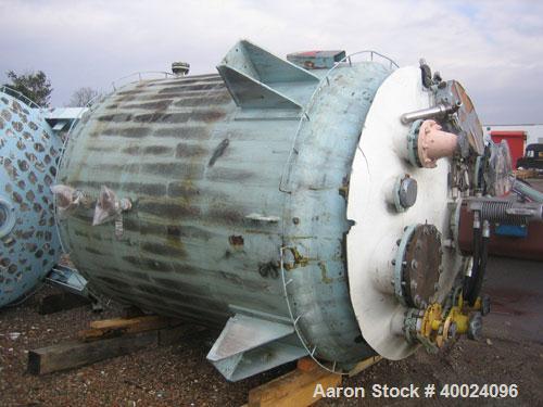 Used Pfaudler K Series Glass Lined Reactor, 2000 gallon, 9129 white glass, model KC-78-2000-100-90. 78" diameter x 84" straight side, dished top and bottom. Internal rated 100 psi/fv at -20 to 450 de...