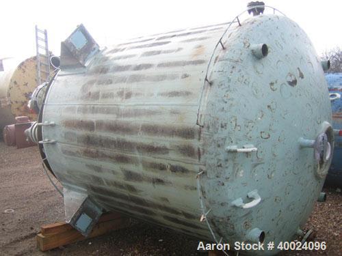 Used Pfaudler K Series Glass Lined Reactor, 2000 gallon, 9129 white glass, model KC-78-2000-100-90. 78" diameter x 84" straight side, dished top and bottom. Internal rated 100 psi/fv at -20 to 450 de...