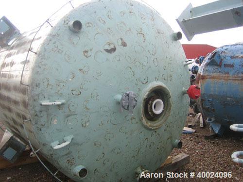 Used Pfaudler K Series Glass Lined Reactor, 2000 gallon, 9129 white glass, model KC-78-2000-100-90. 78" diameter x 84" straight side, dished top and bottom. Internal rated 100 psi/fv at -20 to 450 de...