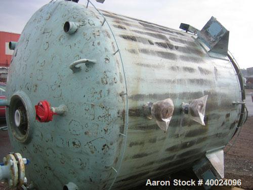 Used Pfaudler K Series Glass Lined Reactor, 2000 gallon, 9129 white glass, model KC-78-2000-100-90. 78" diameter x 84" straight side, dished top and bottom. Internal rated 100 psi/fv at -20 to 450 de...