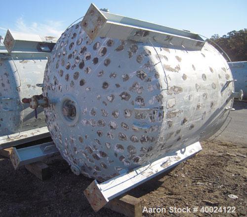 Used Pfaudler K Series Glass Lined Reactor, 2500 gallon, 9129 white glass, model KC-84-2500-100-90. 84" diameter x 94" straight side, dished top and bottom. Internal rated 100 psi/fv at -20 to 450 de...