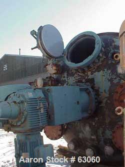 Used Pfaudler K Series Glass Lined Reactor, 5000 Gallon, Model K-102-5000. 5015 Blue glass. 102" Diameter x 138" straight side, dished top and bottom. Internal rated 100 psi/FV at 450 deg F, jacket i...