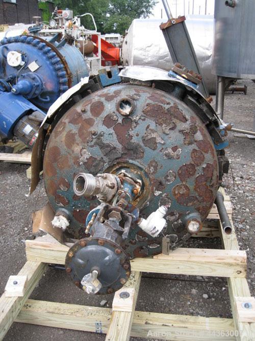 Used Pfaudler Glass Lined Reactor, 100 gallons, model R30-100-150-105, rated 150 psi and full vacuum at 450 F internal, jacketed for 90 psi and full vacuum at 350 F, 2.5 DTW Pfaudler agitator drive w...