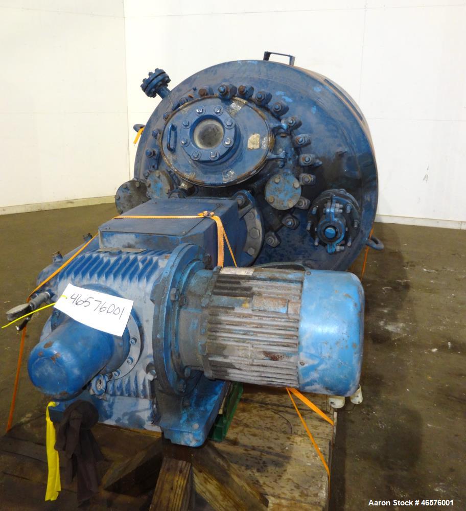 Used Pfaudler Closed Top Glass Lined Reactor, 500 Gallon, Vertical.