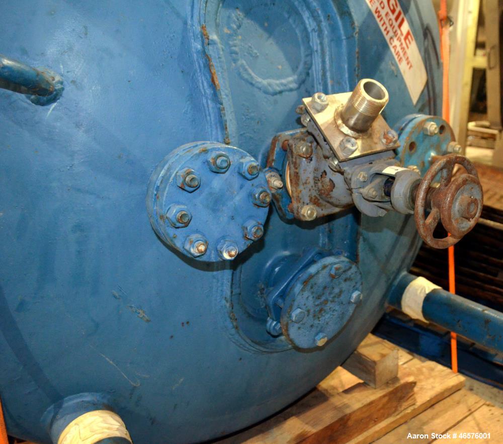 Used Pfaudler Closed Top Glass Lined Reactor, 500 Gallon, Vertical.
