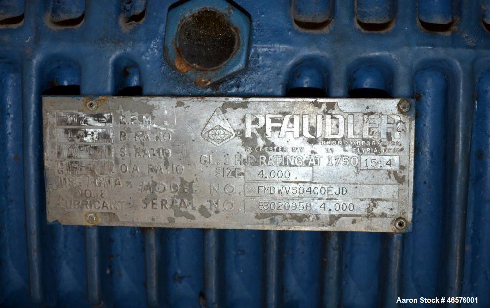 Used Pfaudler Closed Top Glass Lined Reactor, 500 Gallon, Vertical.