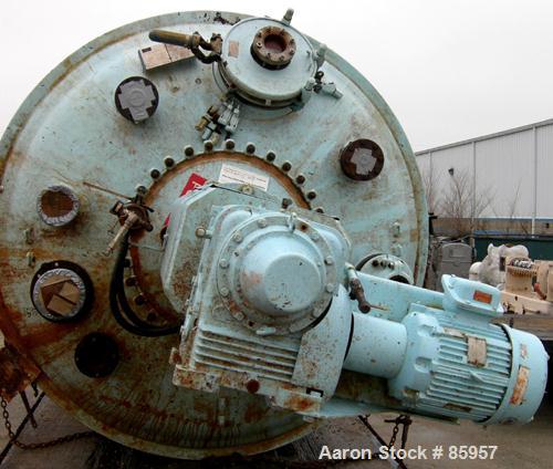 USED: Pfaudler 4000 gallon glass lined reactor, model RA-96. 96" diameter x 113" straight side. Internal rated 95 psi/full vacuum @ 450 deg F. Jacket rated 90 psi @ 450 deg F. Internal has pharmaceut...
