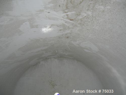 USED:Pfaudler closed tank glass lined reactor, model RA48-500, 500 gallon, vertical. 9129 white glass. 48" diameter x 65" straight side. Semi-elliptical top and bottom. Internal rated 100 psi/FV at 4...