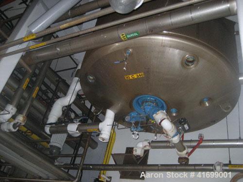 Used Pfaudler Glass Lined Reactor, 2000 Gallon, Model RA78-2000-100-90, 9119 Blue Glass, Vertical. Internal rated 100 psi/FV at 450 deg.f., and -76 deg.f. at 40 psi, jacket rated 90 psi at 450 deg.f....