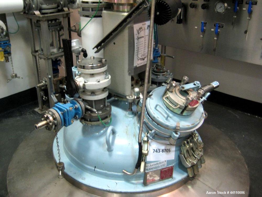 Used Pfaudler Glass Lined Reactor, 200 Gallon. Internal rated 100 psi & Full Vacuum at 450 degrees F, jacket rated 120 psi & Full Vacuum at 450 degrees F.Type 9119 Dark Blue Glass.Bolted top. 316L St...