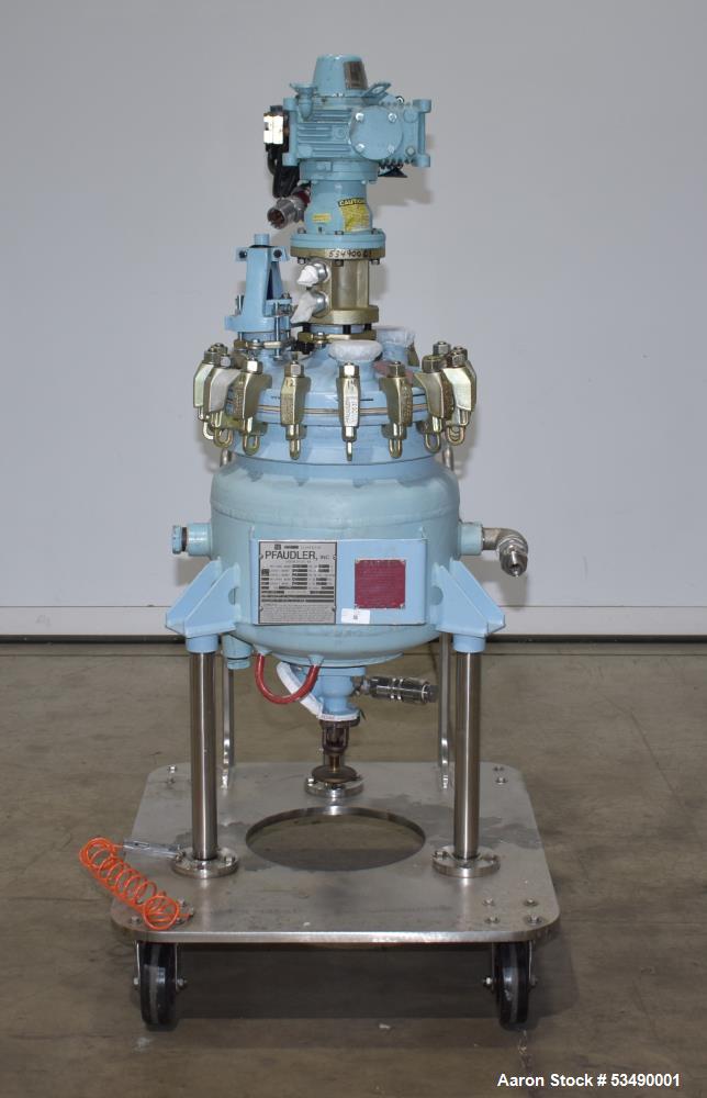 Pfaudler 10 Gallon Model RT14-10 Glass Lined 9115 Vertical Reactor