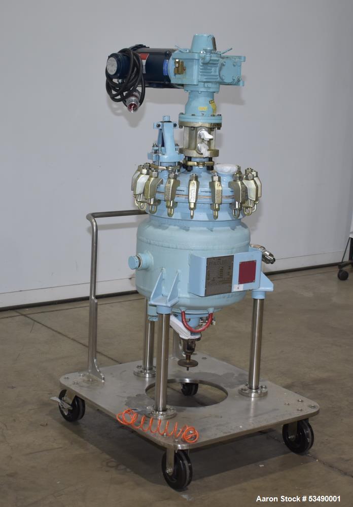 Pfaudler 10 Gallon Model RT14-10 Glass Lined 9115 Vertical Reactor