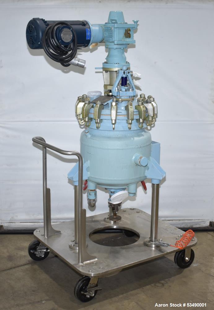 Pfaudler 10 Gallon Model RT14-10 Glass Lined 9115 Vertical Reactor