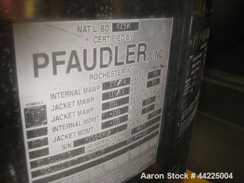 Used 30 Gallon Pfaudler Glass Lined Reactor