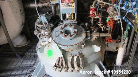 Used Pfaudler K-series Glass Lined Reactor, Approximately 500 Gallons. White glass, rated 300 PSI / full vacuum at 450 degrees F. Jacket rated 100 PSI at 450 degrees F. 7.5 hp SRW drive with dry mech...