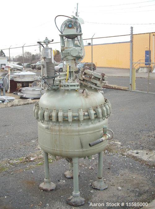 Unused-Used: 50 gallon Pfaudler glass lined reactor, 32" diameter, clamped top. Internal rated 100 psi/full vacuum @450 deg ...