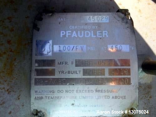 Used- Pfaudler Glass-Lined Reactor. 200 Liter