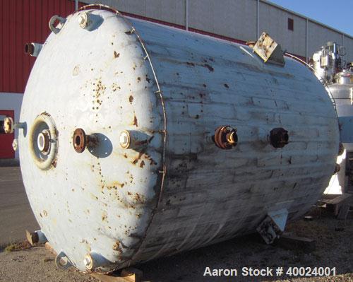 Used Pfaudler K Series Glass Lined Reactor, 4000 gallon, 9129 white glass with calibration lines. Approximately 8' diameter x 9'6" straight side, dished top and bottom. Internal rated 125 psi and ful...