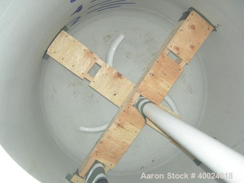 Used Pfaudler Glass Lined Reactor, 1000 gallon, 5025 white glass with calibration lines. Approximately 5' diameter x 6' straight side, dished top and bottom. Internal rated 150 psi and full vacuum at...