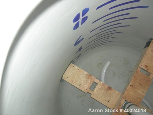 Used Pfaudler Glass Lined Reactor, 1000 gallon, 5025 white glass with calibration lines. Approximately 5' diameter x 6' straight side, dished top and bottom. Internal rated 150 psi and full vacuum at...
