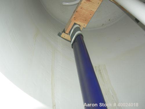 Used Pfaudler Glass Lined Reactor, 1000 gallon, 5025 white glass with calibration lines. Approximately 5' diameter x 6' straight side, dished top and bottom. Internal rated 150 psi and full vacuum at...