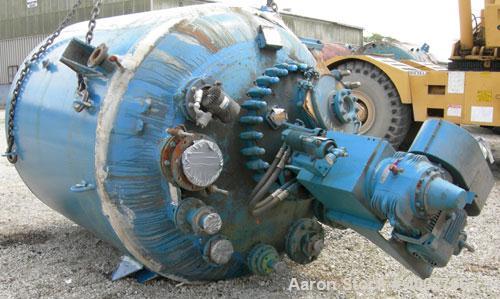 Used: Pfaudler glass lined reactor, 2000 gallon, 5015 blue glass, RA series,vertical. Approximately 76" diameter x 84" straight side, dished top and bottom. Internal rated 100/fv psi at 450 deg.f., j...