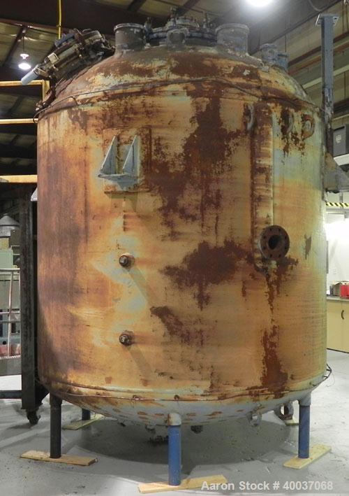 Used- Pfaudler 3000 Gallon Glass Lined Reactor Body with Covers. Model RA-96. 96" Diameter x 77" Straight Side. Dished Heads...