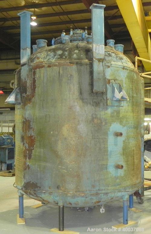 Used- Pfaudler 3000 Gallon Glass Lined Reactor Body with Covers. Model RA-96. 96" Diameter x 77" Straight Side. Dished Heads...