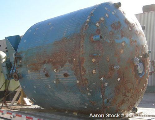 Used Pfaudler Glass Lined Reactor, 3000 gallon, 3315 blue glass, vertical. Approximately 96'' diameter x 84'' straight side, dished top and bottom. Internal rated 100/fv psi at 650 deg F, jacket rate...