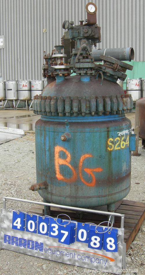 Used: Pfaudler glass lined clamp top reactor, 100 gallon, 3315 glass. Approximately 28" diameter x 30" straight side. Clamp ...