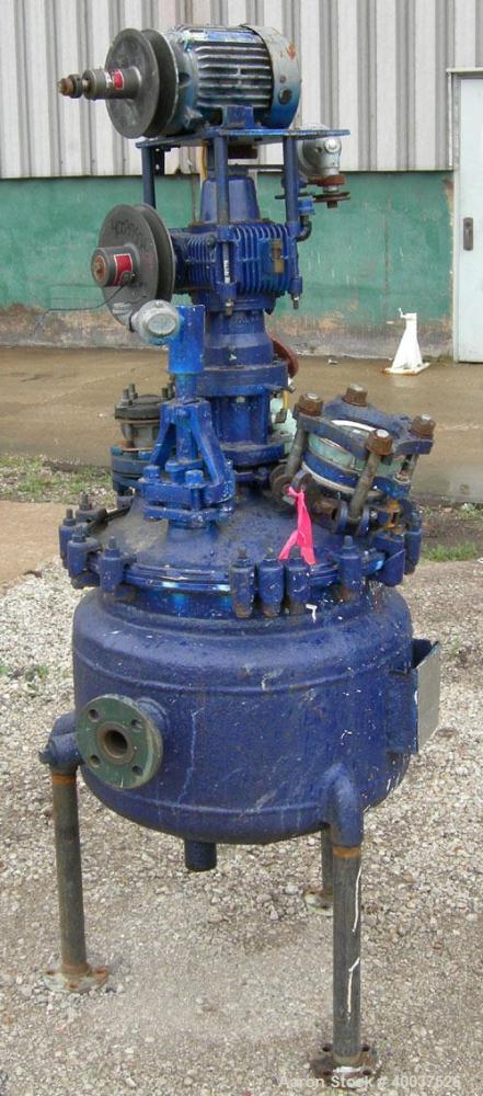 Used- Pfaudler Glass Lined Clamp Top Reactor, 10 Gallon, 3315 Glass, Vertical. Approximately 16" diameter x 16" straight sid...