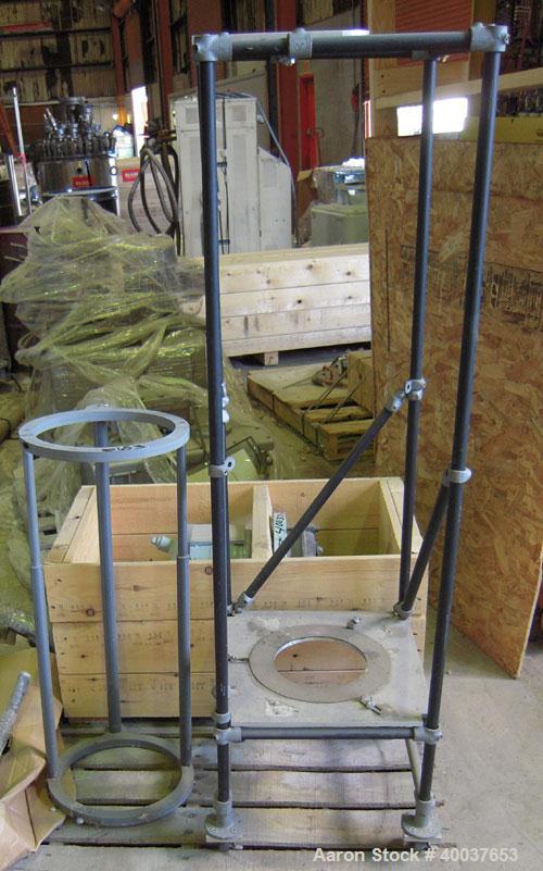 Used Pfaudler Glass Lined Reactor, 2 Gallon, 9115 Glass. Internal rated 150 psi/fv at 450 deg F, jacket rated 250 psi at 350 deg F. Serial #J000368, National Board #47903, built 1995.