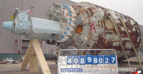 Used Pfaudler Glass Lined Reactor, 1000 gallon, 9129 white glass with calibration lines, vertical. Internal rated 100 psi/fv at 450 deg F, jacket rated 90 psi at 450 deg F. 5SRW drive with a 3 blade ...