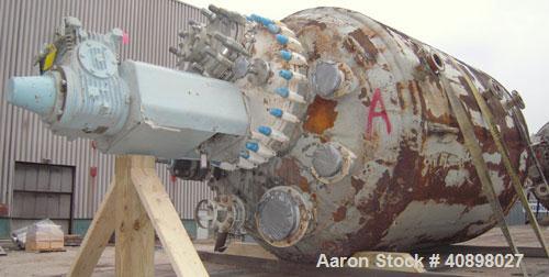 Used Pfaudler Glass Lined Reactor, 1000 gallon, 9129 white glass with calibration lines, vertical. Internal rated 100 psi/fv at 450 deg F, jacket rated 90 psi at 450 deg F. 5SRW drive with a 3 blade ...