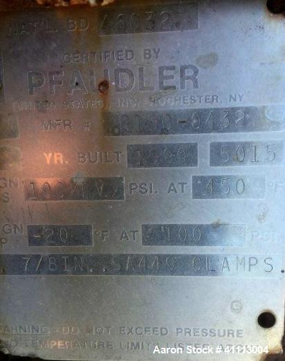 Used Pfaudler Glass Lined Reactor, 50 Gallon