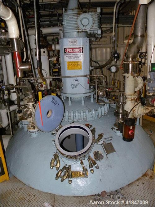 Used Pfaudler Glass Lined Reactor, 6000 Gallon, 9129 White Glass With Calibration Lines, Vertical. Approximately 108" diameter x 144" straight side. Dished top and bottom. Internal rated 100/FV psi a...