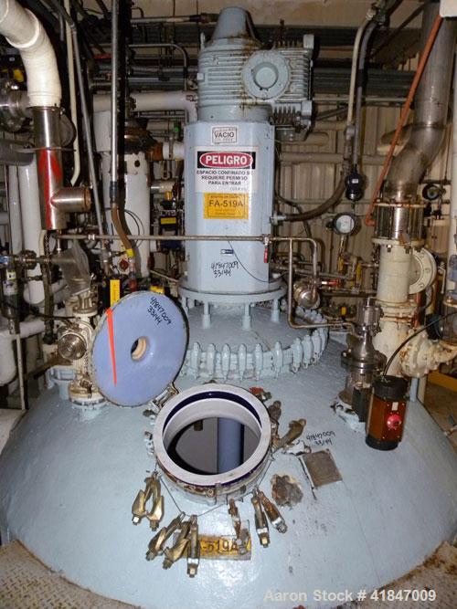 Used Pfaudler Glass Lined Reactor, 6000 Gallon, 9129 White Glass With Calibration Lines, Vertical. Approximately 108" diameter x 144" straight side. Dished top and bottom. Internal rated 100/FV psi a...