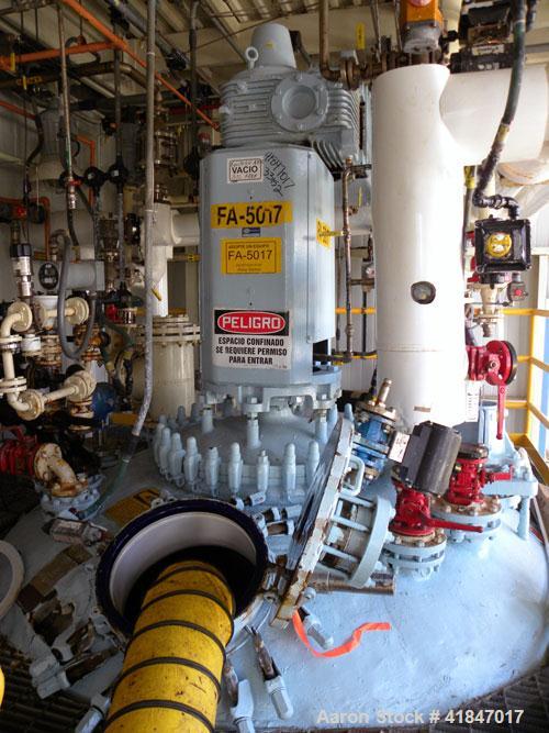 Used Pfaudler Glass Lined Reactor, 5000 gallon, 9129 white glass with calibration lines, vertical. Approximately 102" inside diameter x 121" straight side. Dished top and bottom. Internal rated 100/F...