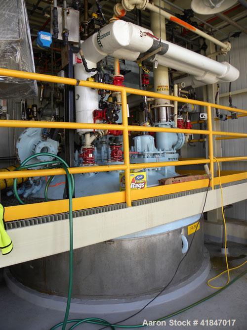 Used Pfaudler Glass Lined Reactor, 5000 gallon, 9129 white glass with calibration lines, vertical. Approximately 102" inside diameter x 121" straight side. Dished top and bottom. Internal rated 100/F...