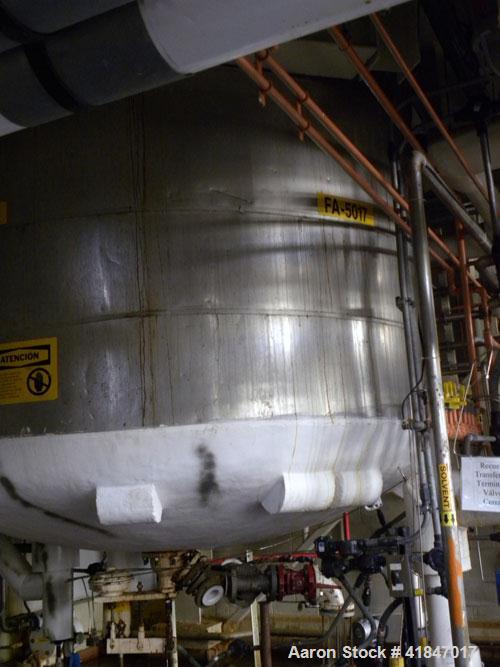 Used Pfaudler Glass Lined Reactor, 5000 gallon, 9129 white glass with calibration lines, vertical. Approximately 102" inside diameter x 121" straight side. Dished top and bottom. Internal rated 100/F...