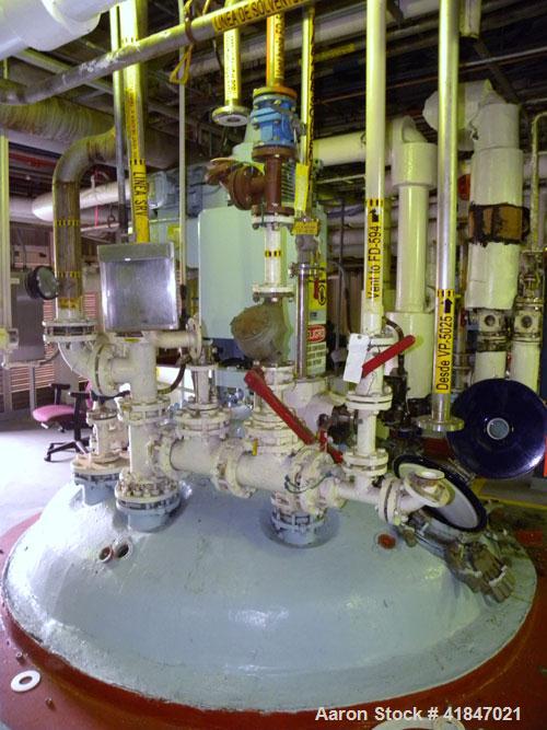 Used Pfaudler Glass Lined Reactor, 3000 gallon, 9129 white glass with calibration lines, vertical. Approximately 96" diameter x 96" straight side. Dished top and bottom. Internal rated 100/FV psi at ...