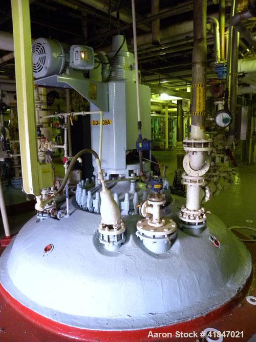 Used Pfaudler Glass Lined Reactor, 3000 gallon, 9129 white glass with calibration lines, vertical. Approximately 96" diameter x 96" straight side. Dished top and bottom. Internal rated 100/FV psi at ...