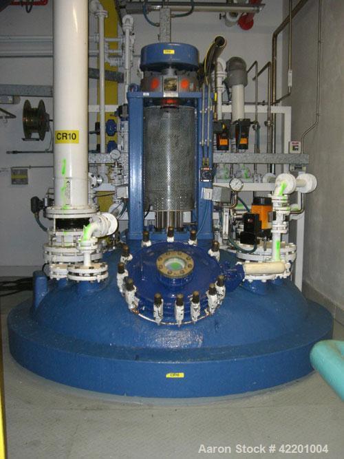 Used Pfaudler Glass Lined Reactor, 2114 gallon (8,000 liter), 9145 white glass, vertical. Welded dished top and bottom. Internal rated 6.6 bar/full vacuum (95 psi/FV) at -29 to 200 deg C (-20 to 392 ...