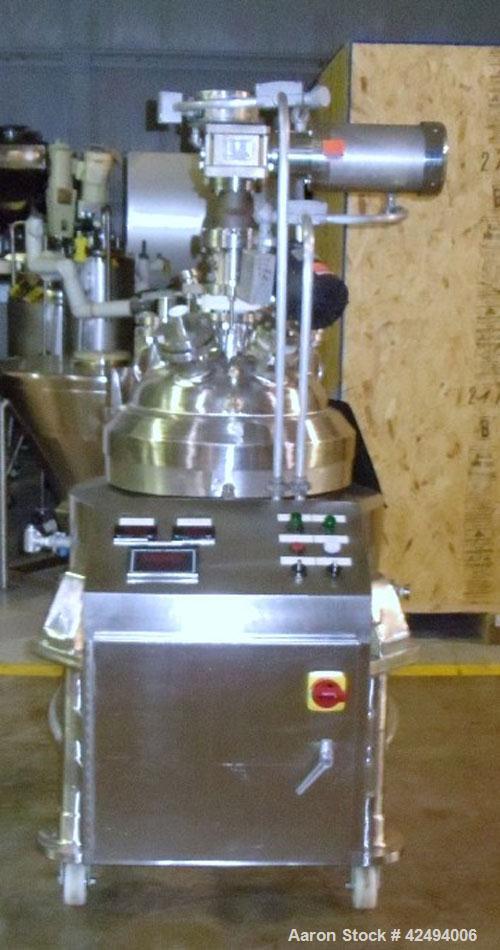 Used Pfaudler Glass Lined Reactor, 30 Gallon. Dished top, coned bottom. Internal rated 100 psi & FV at 450/-100 degrees F, stainless steel jacket rated 90 psi at 350/-100 degrees F.. Pfaudler DTW agi...