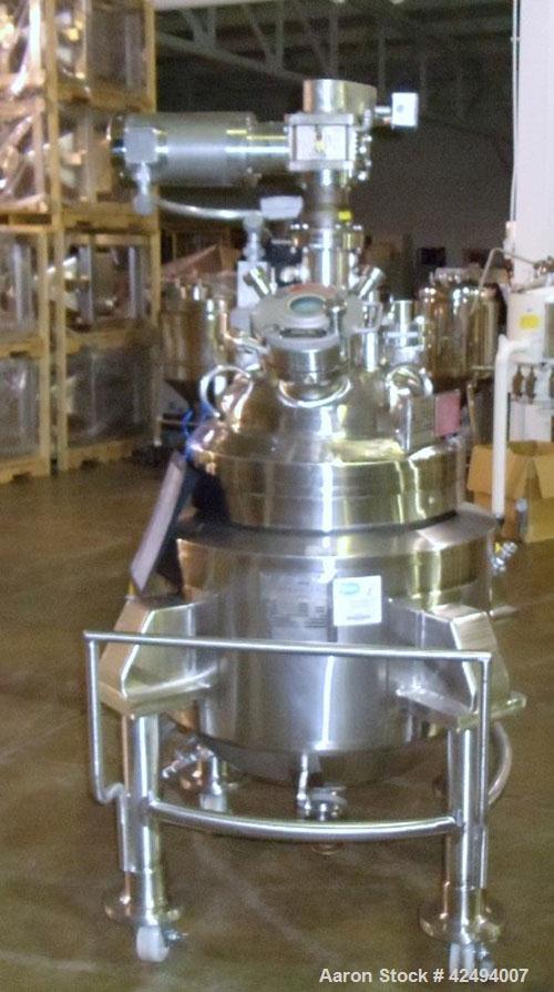 Used Pfaudler Glass Lined Reactor, 30 Gallon. Dished top, coned bottom. Internal rated 100 psi & FV at 450/-100 degrees F, stainless steel jacket rated 90 psi at 350/-100 degrees F.. Pfaudler DTW agi...