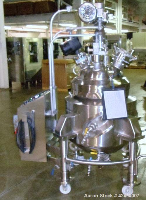 Used Pfaudler Glass Lined Reactor, 30 Gallon. Dished top, coned bottom. Internal rated 100 psi & FV at 450/-100 degrees F, stainless steel jacket rated 90 psi at 350/-100 degrees F.. Pfaudler DTW agi...