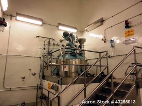Used Pfaudler Glass Lined Reactor, 300 Gallon.  Internal rated 125 psi and full vacuum at 450 degrees F, jacket rated 100 psi and full vacuum at 450 degrees F. Pfaudler SRW agitator drive with 3 hp m...