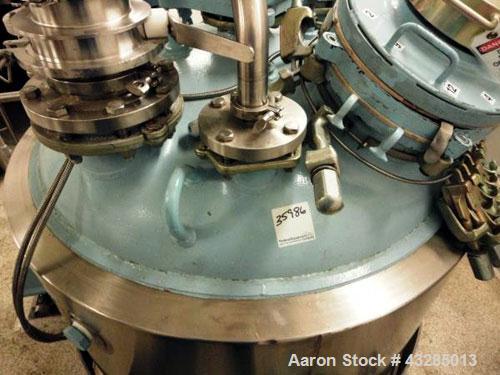 Used Pfaudler Glass Lined Reactor, 300 Gallon.  Internal rated 125 psi and full vacuum at 450 degrees F, jacket rated 100 psi and full vacuum at 450 degrees F. Pfaudler SRW agitator drive with 3 hp m...